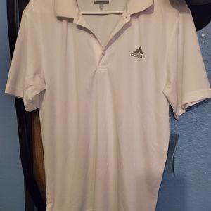 Adidas dri fit white collar shirt small